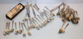 Lot of Silverplate Flatware & Pewter Serving Spoon