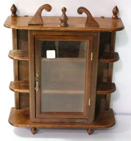 Small Mahogany Wall Curio Cabinet