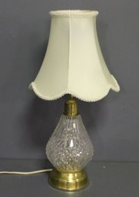  Vintage Cut Crystal Lamp Description: Vintage Cut Crystal Lamp, with shade; 19" h.