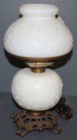  Vintage Gone With the Wind White Milk Glass Lamp Description: Vintage Gone With the Wind White Milk Glass Lamp; 16" h.