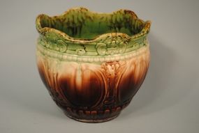  Jardinere Description: Jardinere (some age line cracks, 9"h, 10 1/2"dia.)