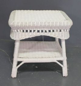  Wicker Table Description: Wicker Side Table, 22 1/2"w, 18"d., 22"h.