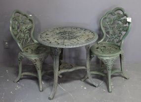  Plastic Three Piece Bistro Set Description: Plastic Three Piece Bistro Set, 26 1/2" dia., 26"h.