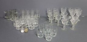  Group of Miscellaneous Glasses Description: 42 glasses (one broken), salt and pepper