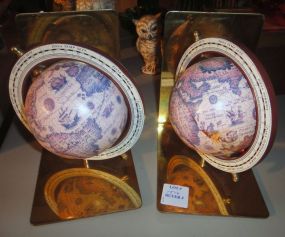  Two Globe Bookends Two Globe Bookends; 5 1/2" h.