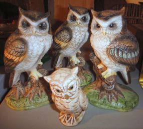  Four NORLEANS Japan Owl Figurines Four NORLEANS Japan Owl Figurines; 7" h.