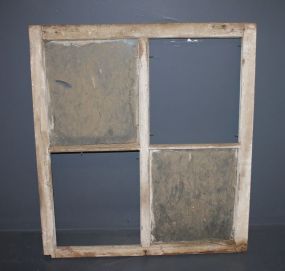  Wooden Window Frame Missing two panes. 31 1/2"h, 28 1/2"w