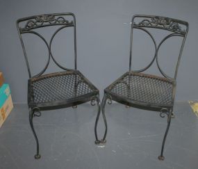  Two Iron Chairs 33"h