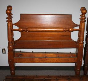  Early Cherry Rope Bed with Canon Ball Post Early Cherry Rope Bed with Canon Ball Post with rails. No bolts.