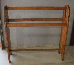  Wooden Quilt Rack with Hearts Carved Out 32"h., 31"w., 9"d.