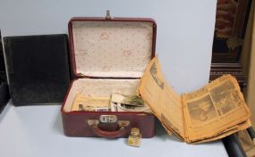  Group of Miscellaneous Items Group of Miscellaneous Items, group includes; small suitcase, newspapers and pictures