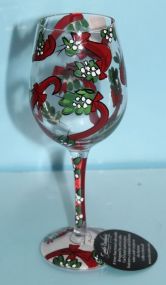  Santa Barbara Hand Painted Christmas Goblet