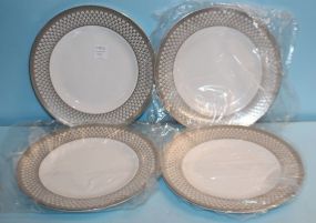  Four CHN China "Cornith Platinum" Salad Plates