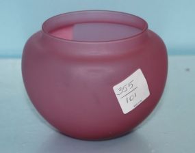 Pink Satin Glass Vase 4" dia., 3 1/2" h.