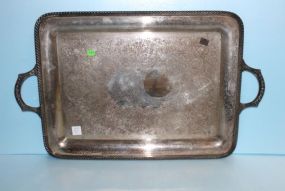  Etched Silverplate Tray 25 1/2" w.