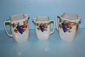  Three Rington's New Castle Pitchers 6 1/2" , 7 1/2" h.