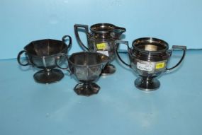  Two Pair Silverplate Creamer/ Sugar