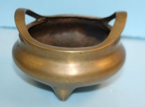  Footed Chinese Brass Bowl 5" dia.