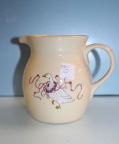  Small Pottery Pitcher with Duck 6" h.