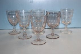  Six Miscellaneous Stem Glasses Some etched