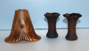  Two Small Art Glass Vases, Flared Art Glass Vase Small art glass vases, 4" h. ; flared art glass vase, 6" h.