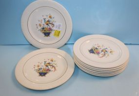  Set of Eight 23 Karat Gold "Victory" Salem Plates 6 1/2" dia.
