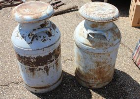 Pair of Metal Milk Cans Pair of Metal Milk Cans