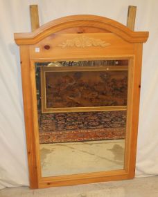  Two Contemporary Mirrors Two Contemporary Mirrors, pine 34 1/2" w., 45" h., egg and dart (missing mirror) 44" w., 46" h.