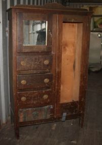  Chifforobe in "As Is" Condition As is Chifforobe, Missing Mirror in Door "Needs Restoration"; 41"w., 69" h., 17"d.
