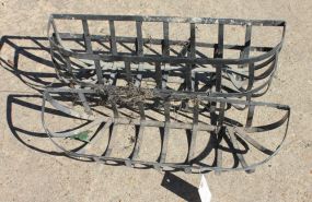  Three Window Baskets Three Metal Window Plant Baskets; 24" w., 7" h., 7" d.