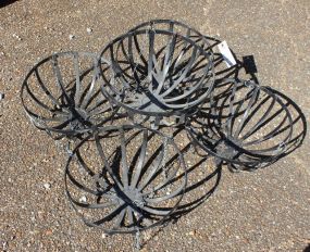  Five Hanging Plant Baskets Five Hanging Metal Plant Holder Baskets; 7" h., 14" dia.