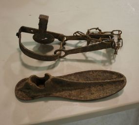  Iron Shoe and Rusted Animal Trap Iron Shoe and Rusted Animal Trap