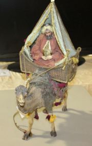  Ressin Camel Large Ressin Camel with Man; 25 1/2" h.