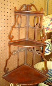  Hanging Mahogany Shelf Hanging mahogany shelf - 27"h. x 15"w. x 9 3/4"d.