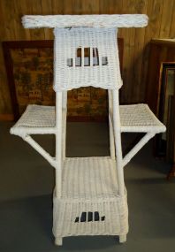  American Late Victorian Wicker Plant Stand American late victorian wicker plant stand, early 20th century - 42"h. x 25"w. x 15"d.