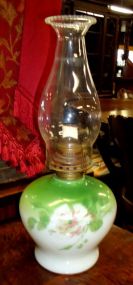  Coal Oil Lamp Coal oil lamp with hand painted base - 15"h.