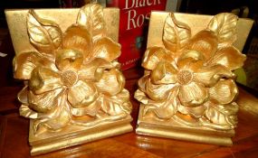  Pair of Magnolia Blossom Bookends Pair of Magnolia Blossom Bookends - 5 1/2"h. x 2 3/4" w.