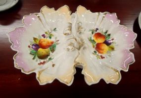  Vintage Hand Painted Candy Dish Vintage hand Painted Candy Dish Double Sided With Ornate Handle