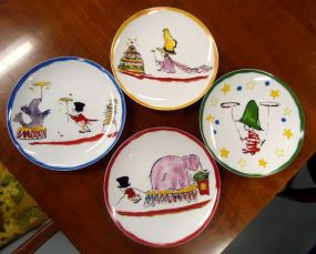  Limoges "Le Petit Cuisinier gourmand" dessert plates Limogue "Le Petit Cuisinier gourmand" dessert plates, set of 4 motifs