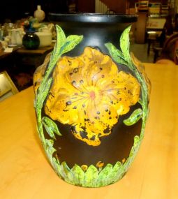  Black Vase with Yellow Flowers Black Vase with yellow flowers 9 1/4' h.