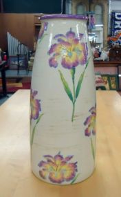  Beige Vase with Purple Flowers Beige vase with purple flowers 13 1/2" h.