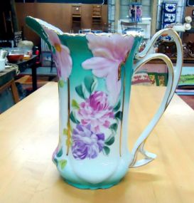  Limoges China Green and White Vase limoges china green and white vase 10" h.