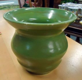  Green Vase Green Spitton Shaped Vase 5 1/2"h.