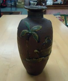  Pottery Vase with Palm Trees pottery Vase with Palm Trees 8 1/4"h.