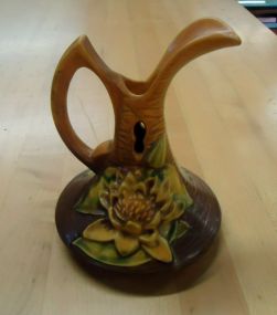  Roseville Vase Old Roseville vase with flower 6 1/2"h
