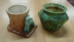  Tree w/ Green Deer and Green Vase Tree with green deer 3 1/2"h and green vase 3 1/2"h