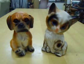  Cat & Dog Figurine Cat figurine 6"h. & Dog figurine 5"h.