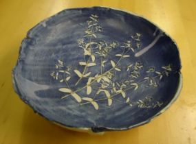  Blue Pottery Bowl Blue pottery bowl signed