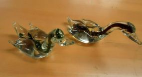  Murano Swans Two Murano swans 4 1/4"h