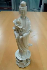  Japanese Figurine White ceramic Japanese figurine 7 1/2"h.